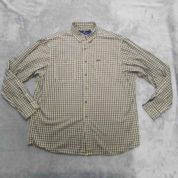Polo Sports Sportsman Ralph Lauren Men's Yellow Blue Plaid Button Up Size XL - Picture 1 of 13